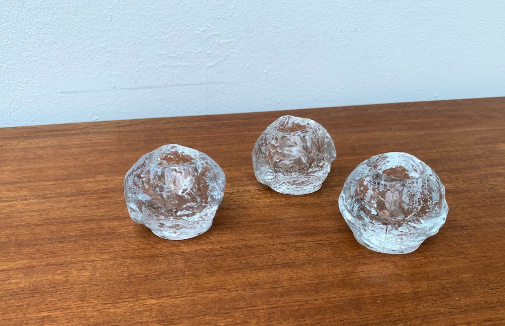 Bougeoir Photophore Snowball Kosta Boda design Ann Wolff 1973