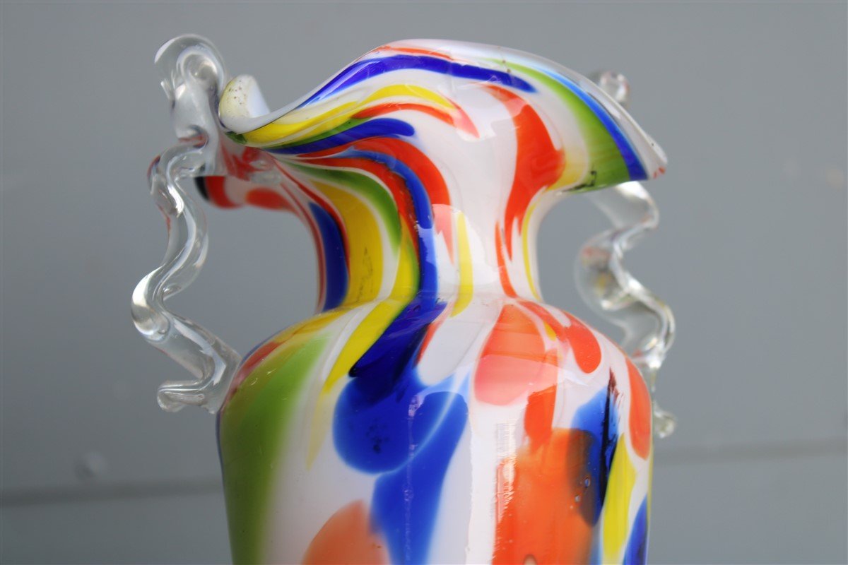 Italian Multi Colored Murano Glass Jar, 1960s for sale at Pamono