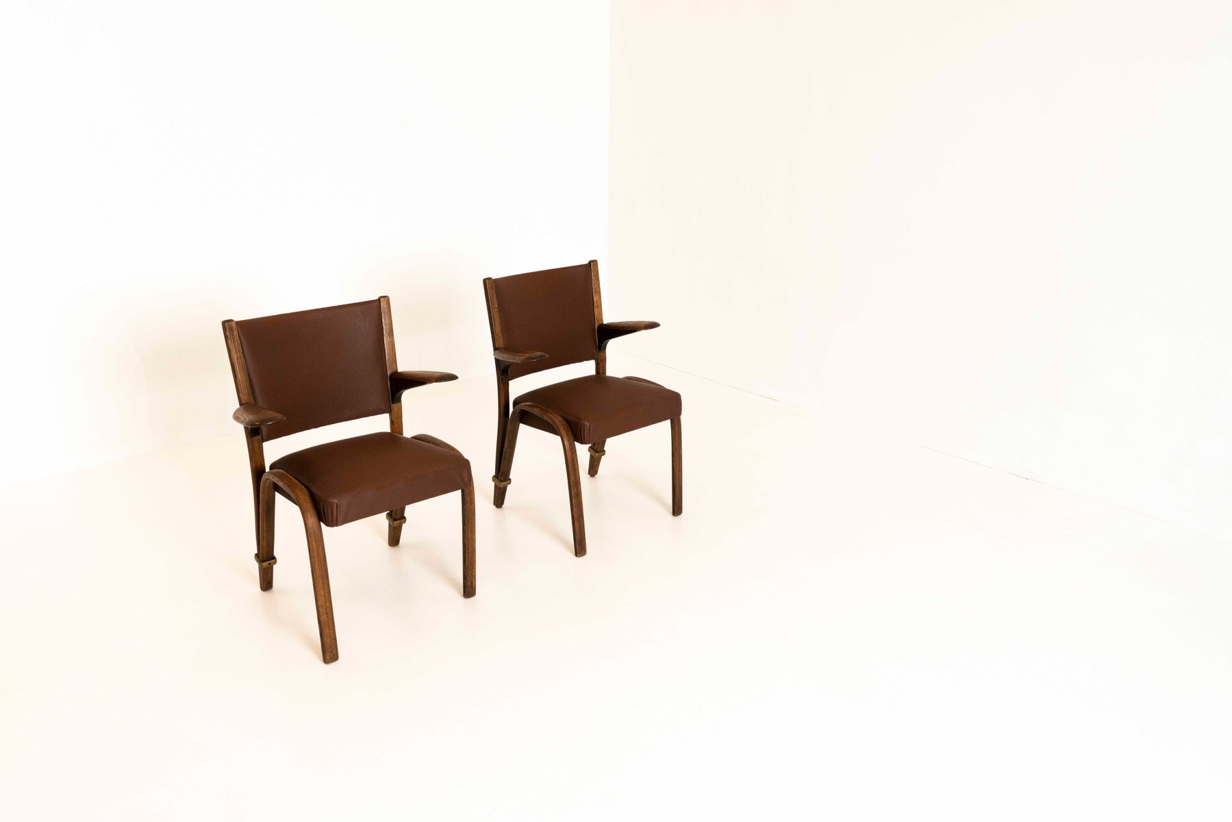 Vintage French Chairs by Hugues Steiner, 1960s, Set of 2 for sale at Pamono