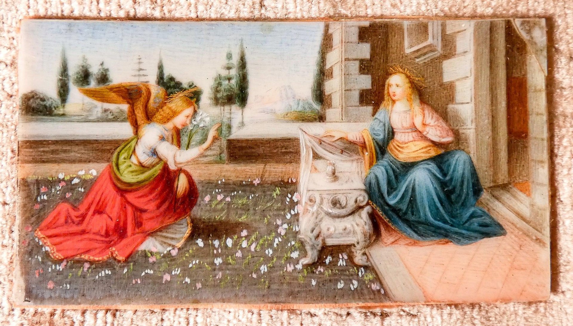 Die Verkündigung von Leonardo Da Vinci,