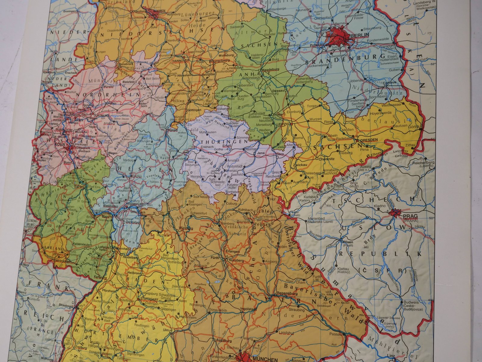 Vintage Map of Germany, 1990s for sale at Pamono