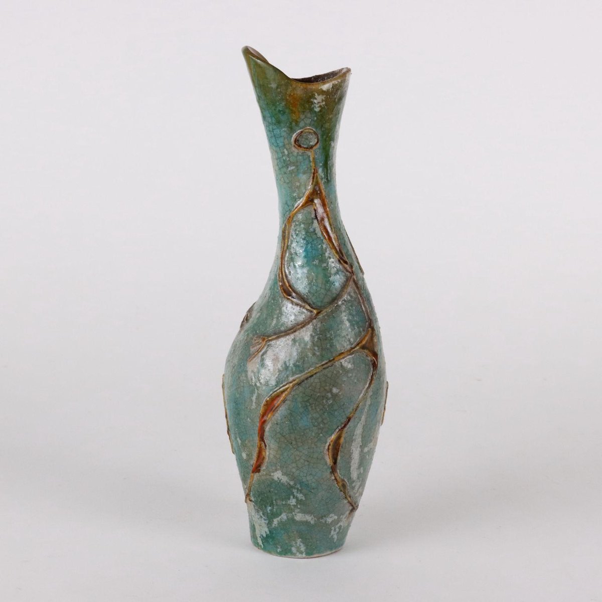 Vintage Terracotta Vase by Carlo Zauli for sale at Pamono