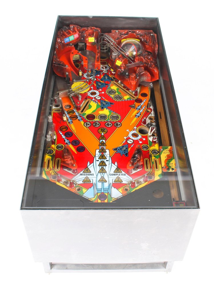 LightUp Glass Topped Pinball Coffee Table from Gottlieb, Mid20th