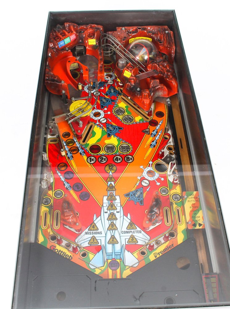 LightUp Glass Topped Pinball Coffee Table from Gottlieb, Mid20th