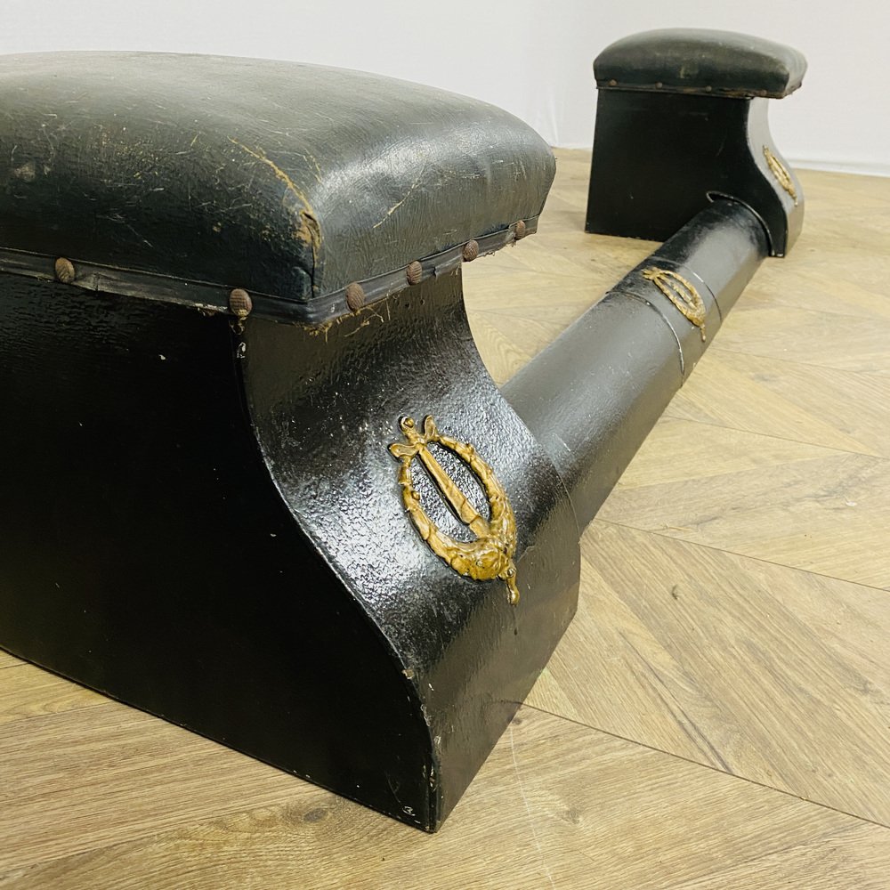 Late Victorian Extendable Fire Fender with Coal Box & Upholstered Club