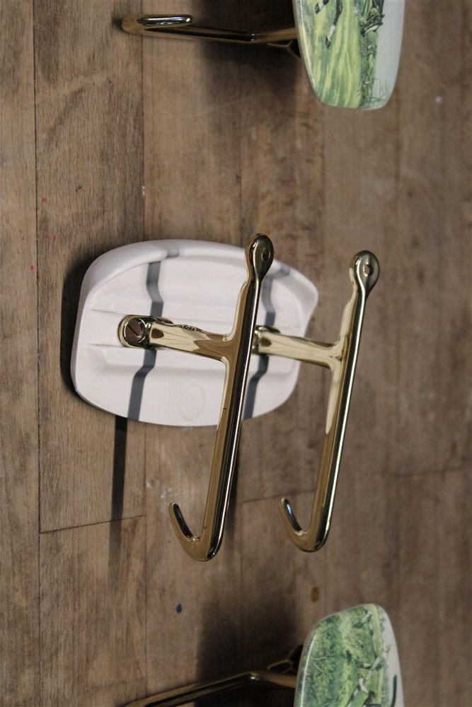 Italian Clothing Hangers in Brass and Plastic with Galloping Horse