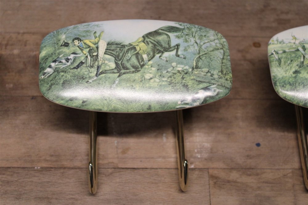 Italian Clothing Hangers in Brass and Plastic with Galloping Horse