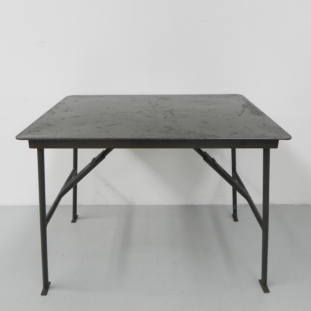 Industrial Folding Table in Steel for sale at Pamono