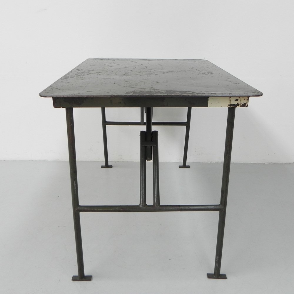 Industrial Folding Table in Steel for sale at Pamono