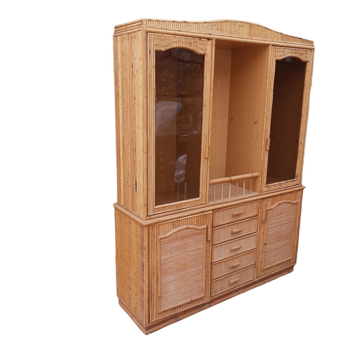 Vintage Schrank aus Holz & Bambus bei Pamono kaufen