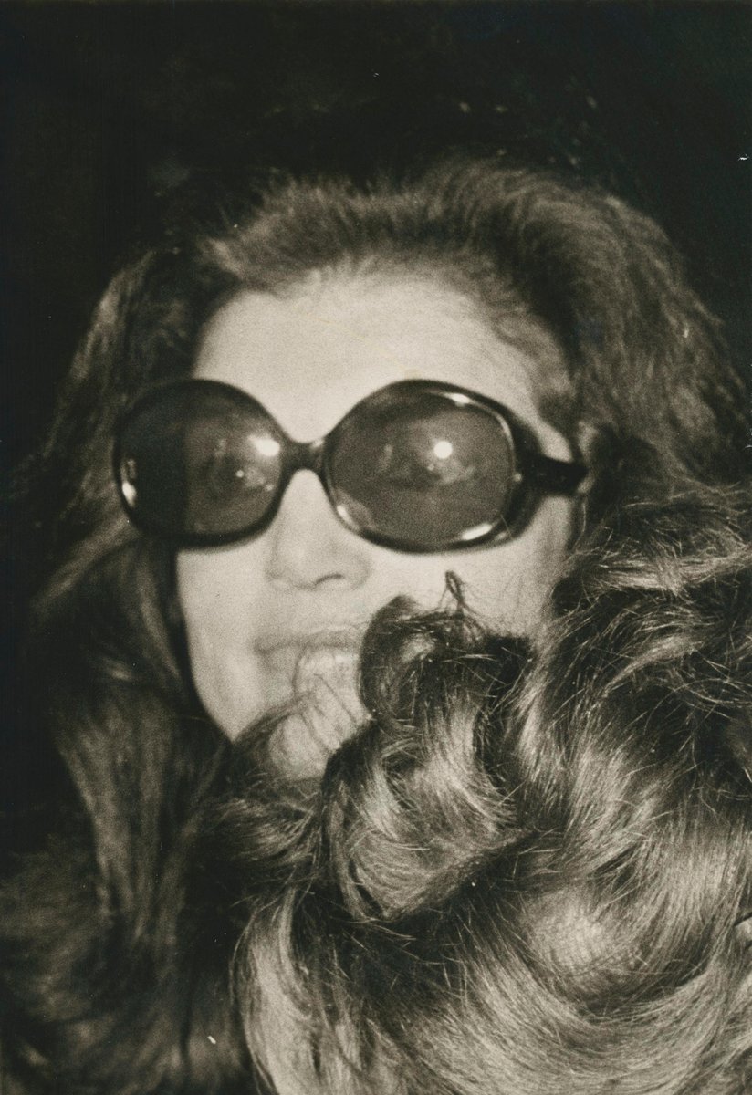 Jackie Kennedy with Sunglasses, 1970s, Black and White Photograph for