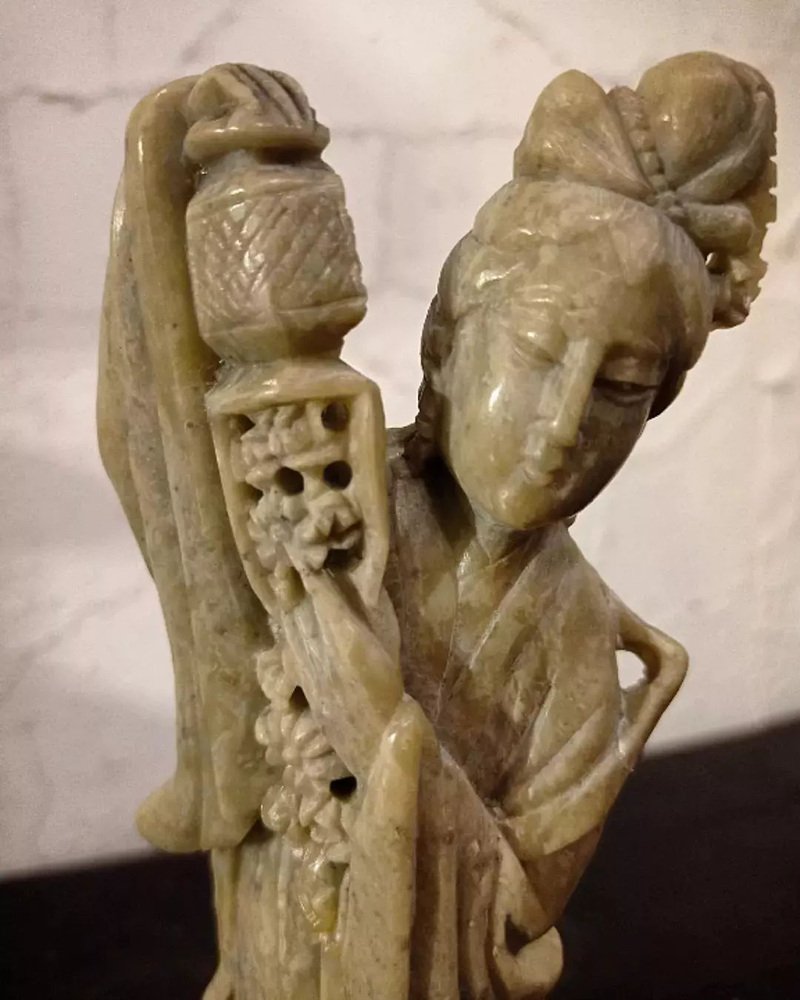 Antique Jade Figurines, Set of 2 for sale at Pamono