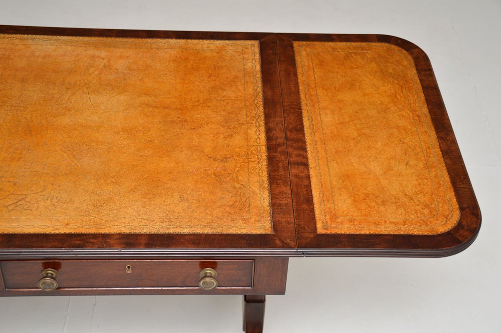 Antique Regency Style Leather Top Sofa Table for sale at Pamono