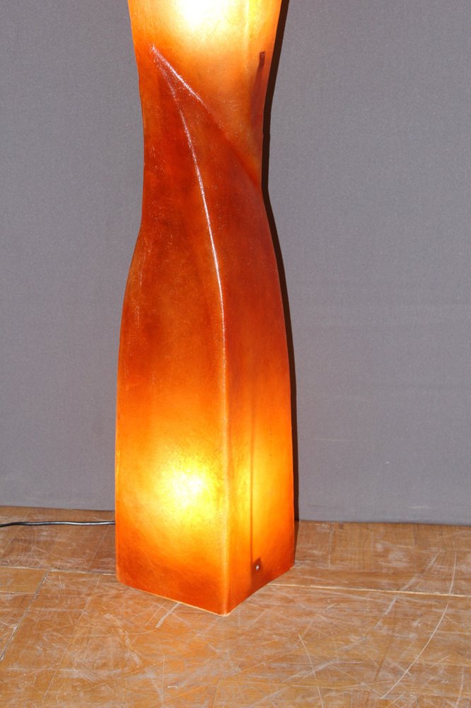 Vintage Orange Fiberglass Floor Lamp for sale at Pamono