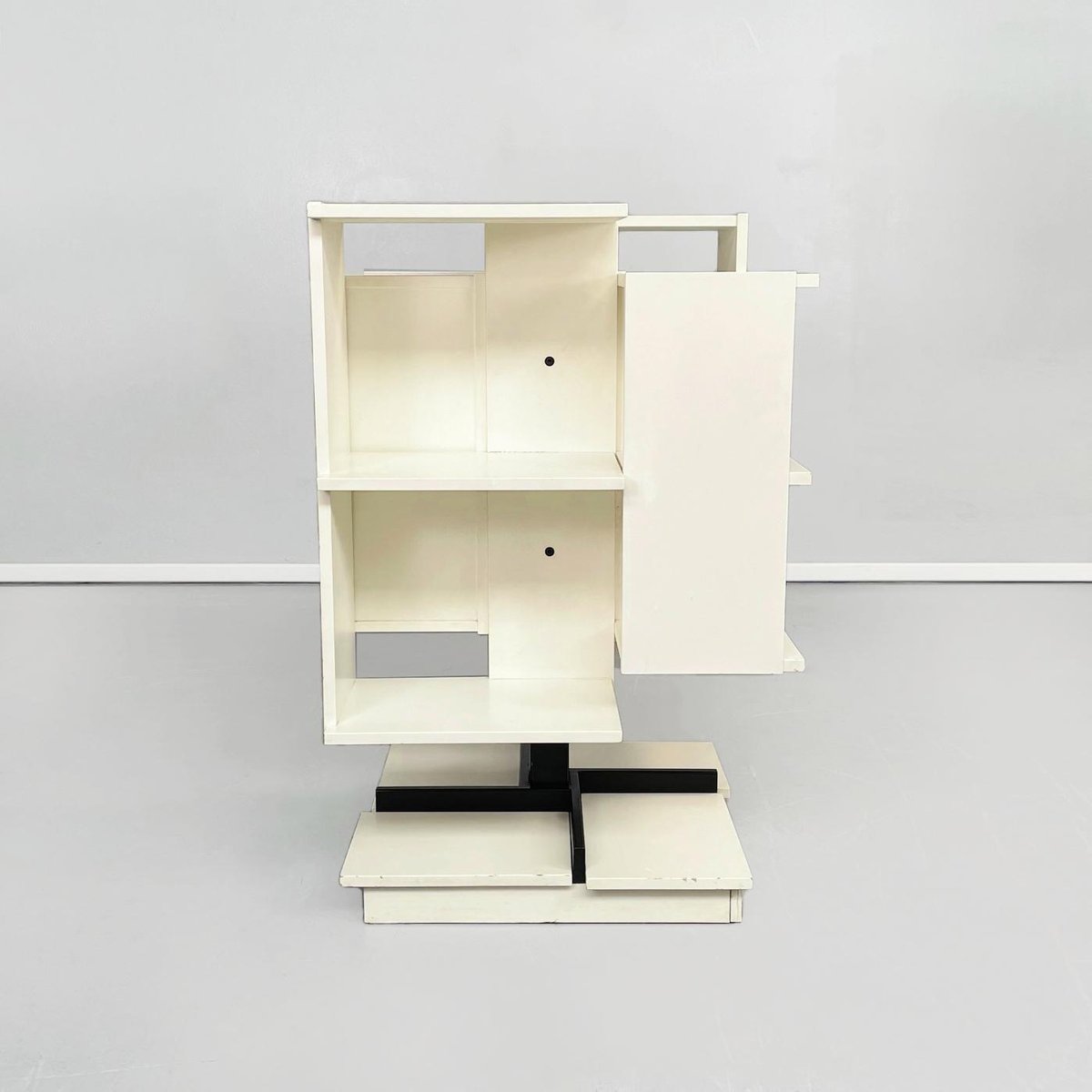 MidCentury Italian Revolving Bookcase in Wood by Salocchi Sormani