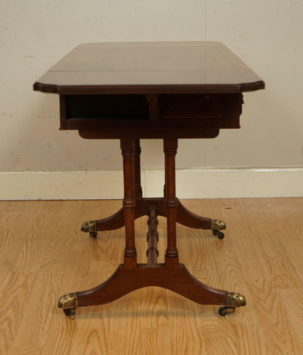 Vintage Flamed Mahogany Extendable Drop Leaf Side Table for sale at Pamono