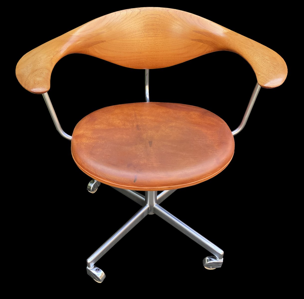 JH 502 Swivel Chair by Hans Wegner for Johannes Hansen for sale at Pamono