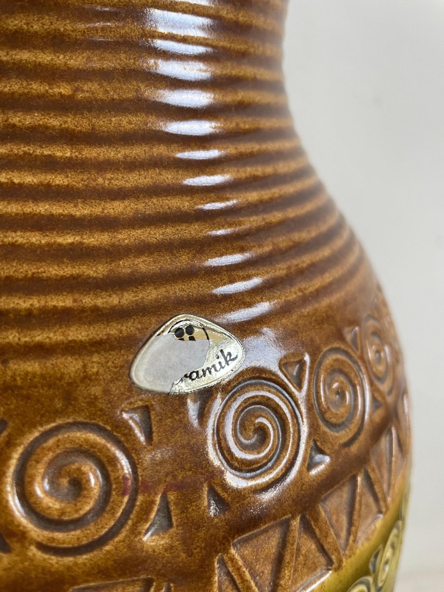 Large MidCentury German Pottery Floor Vase in Bitossi Style, 1960s