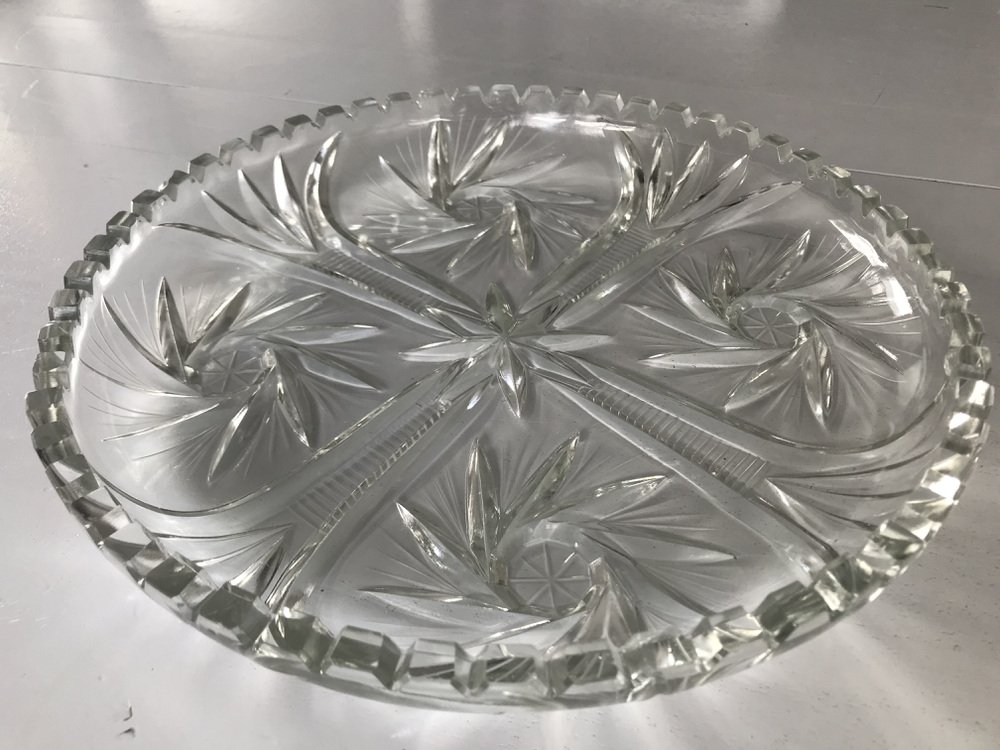 HandCut Crystal Plate, 1970s for sale at Pamono