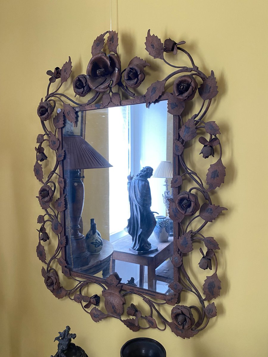 Vintage Wrought Iron Mirror for sale at Pamono
