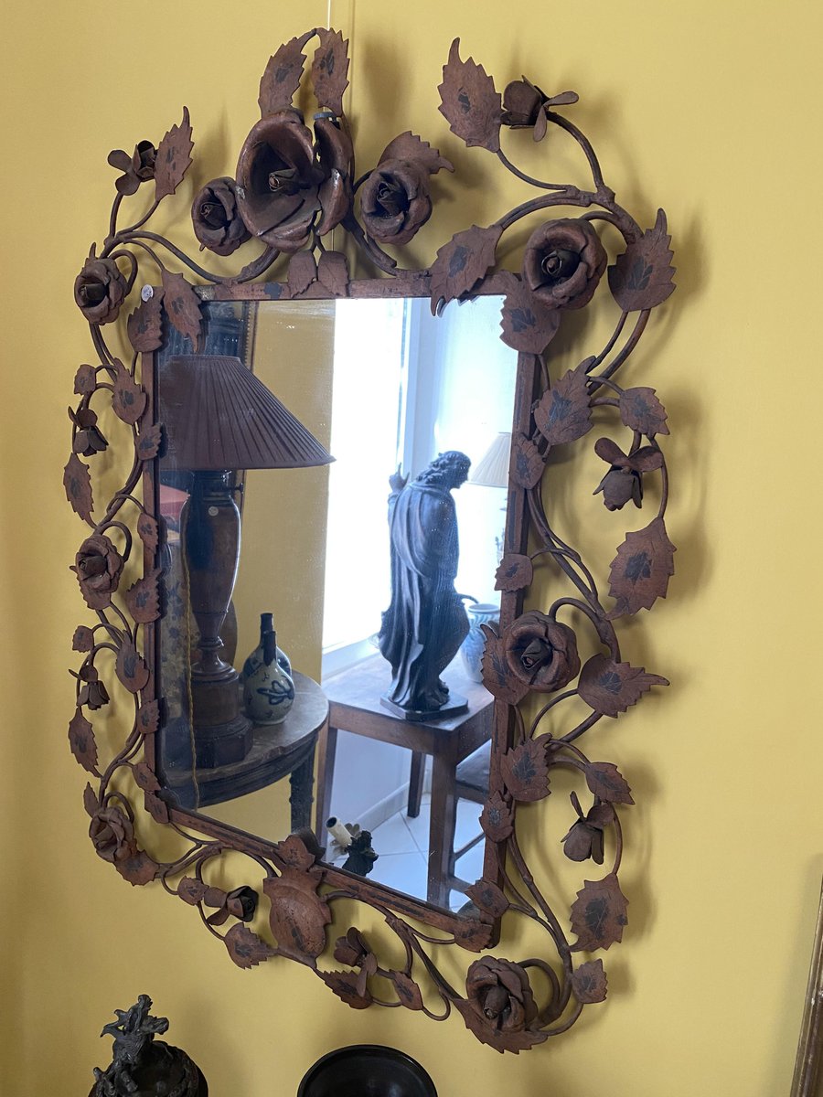 Vintage Wrought Iron Mirror for sale at Pamono