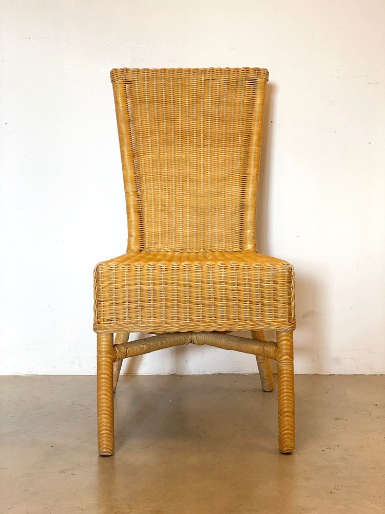 Stühle aus Korbgeflecht & Bambus, 1970er, 3er Set bei Pamono kaufen