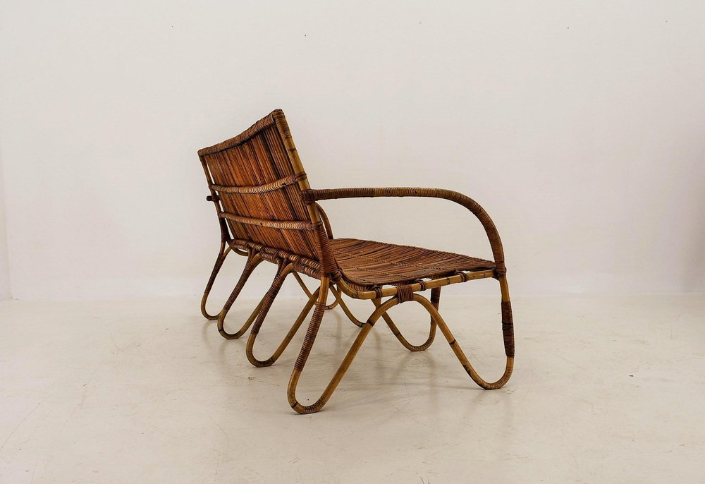 Italienische Bank aus Bambus & Rattan, 1965er bei Pamono kaufen