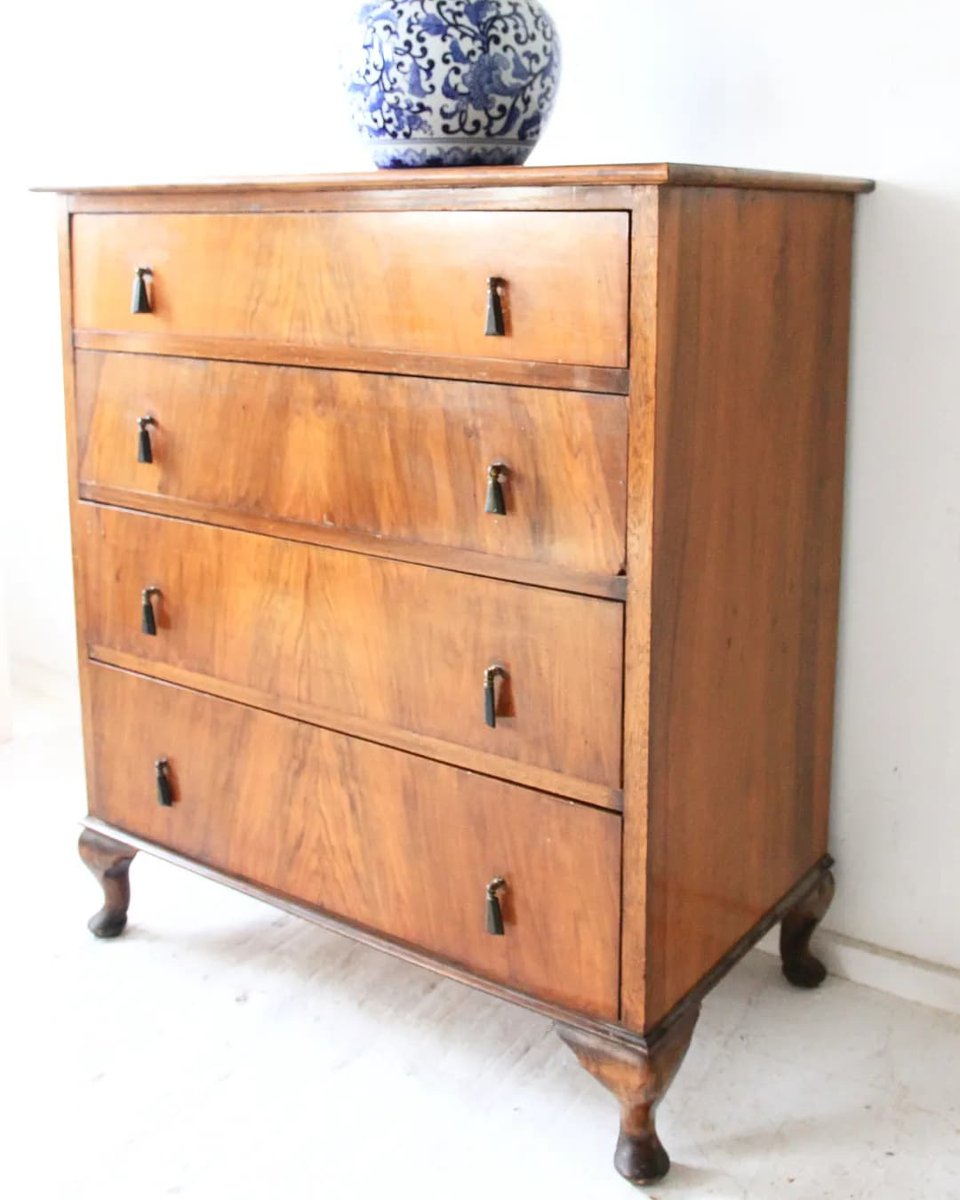 Antique Walnut Bedroom Chest of Drawers for sale at Pamono