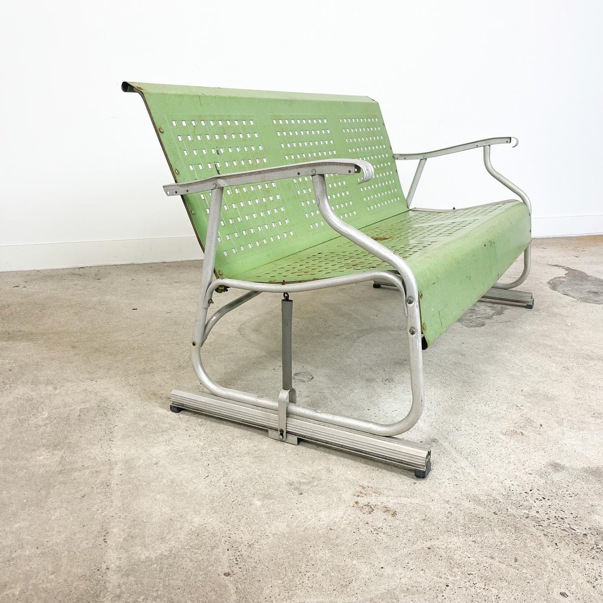 Vintage American Metal Glider Bench for sale at Pamono