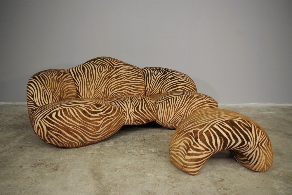 TRDST zebra sofa mumba from bretz with pouf set of 2 KNM1294687