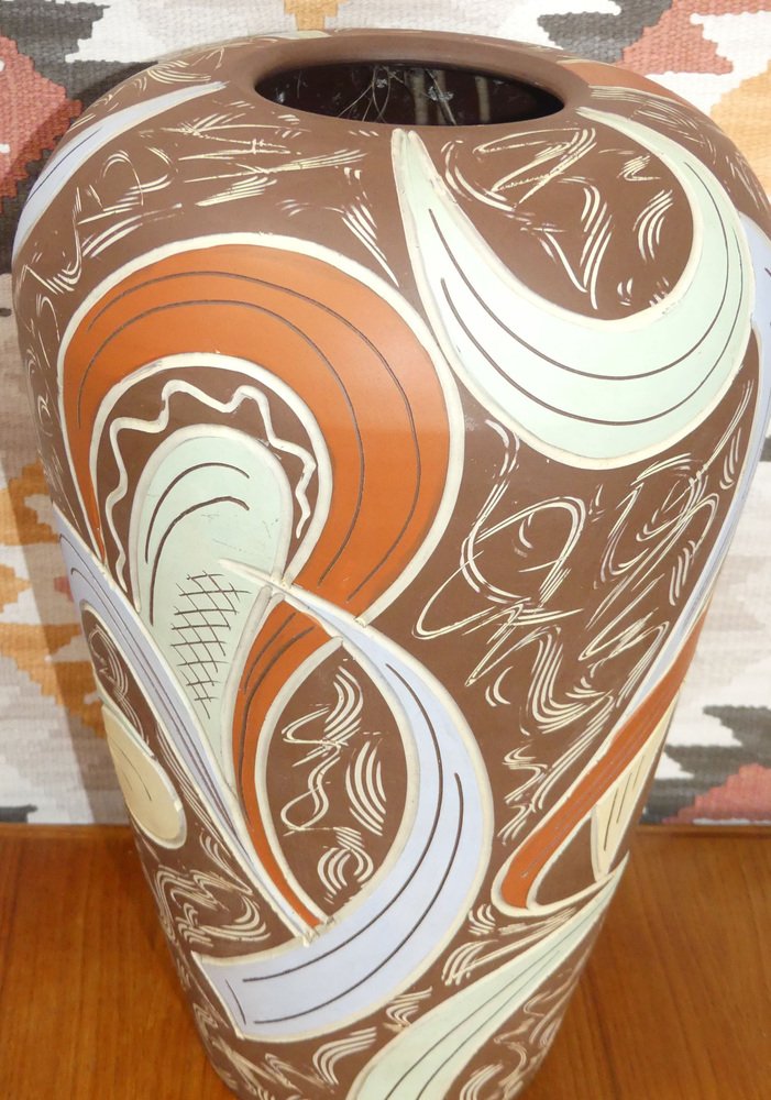 Large Stoneware Floor Vase, 1950s for sale at Pamono