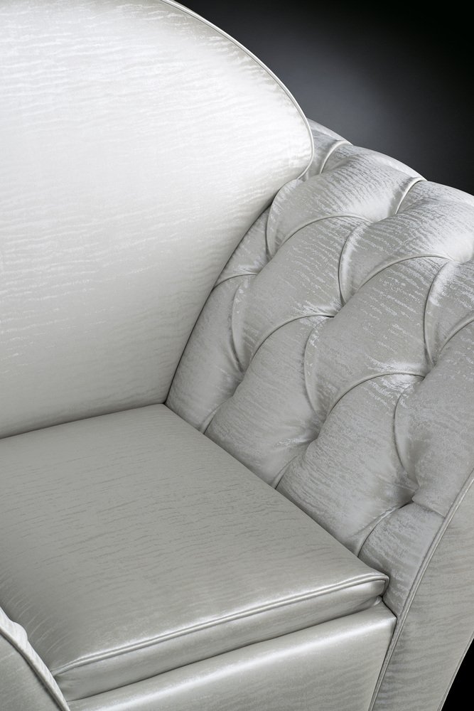 Italian SILHOUETTE Swivel Chair in Capitonne EcoLeather from