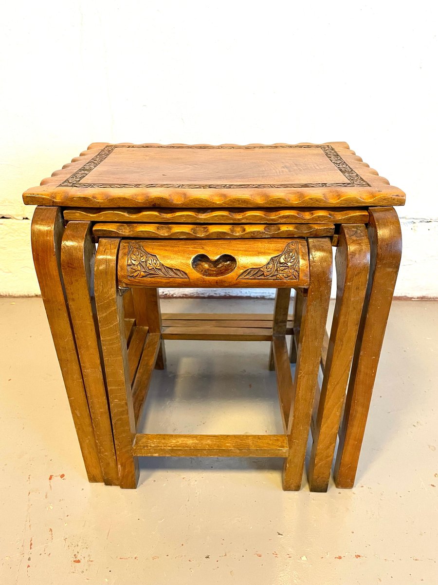 Wood Nesting Tables, Set of 3 for sale at Pamono