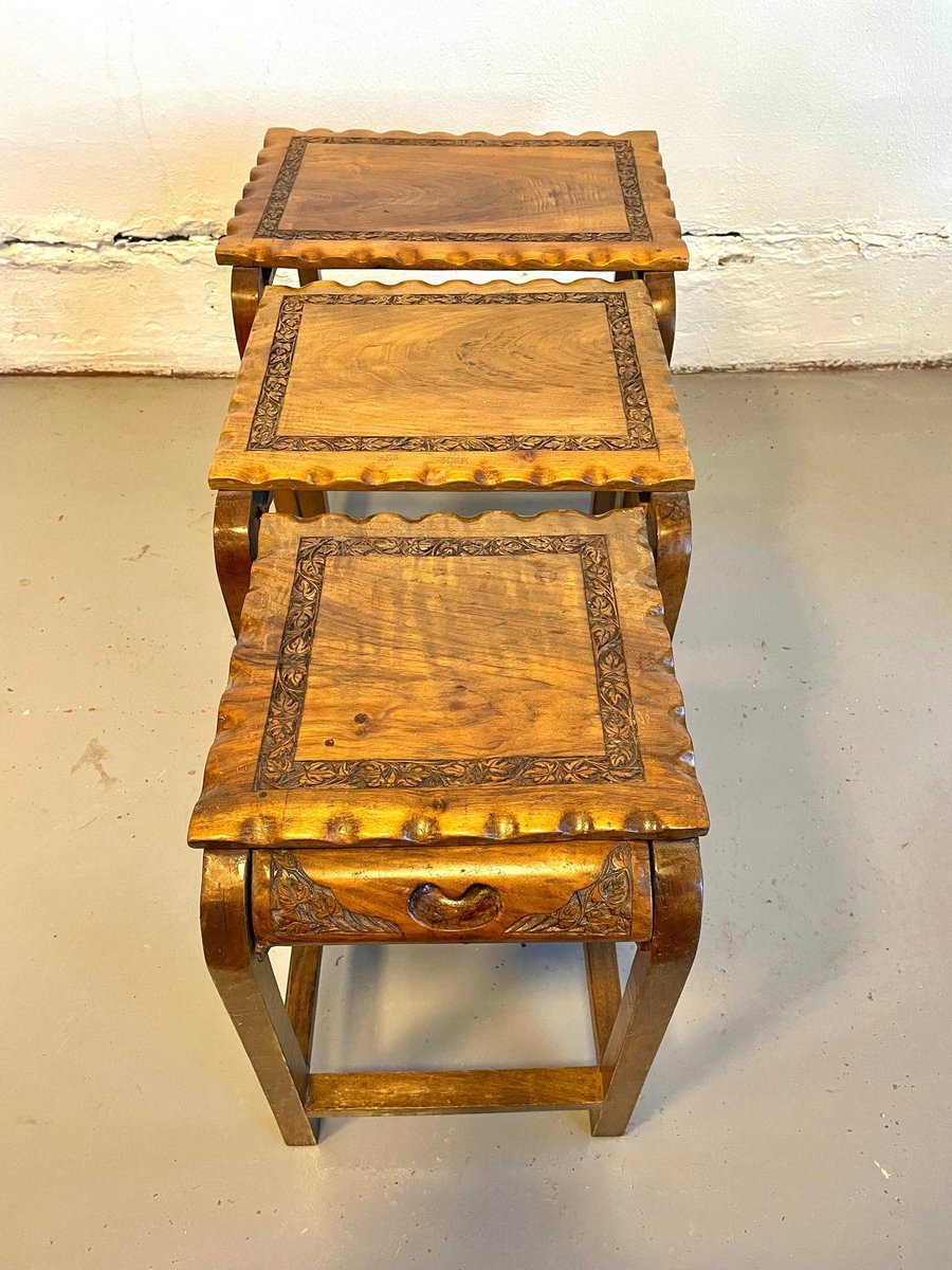 Wood Nesting Tables, Set of 3 for sale at Pamono