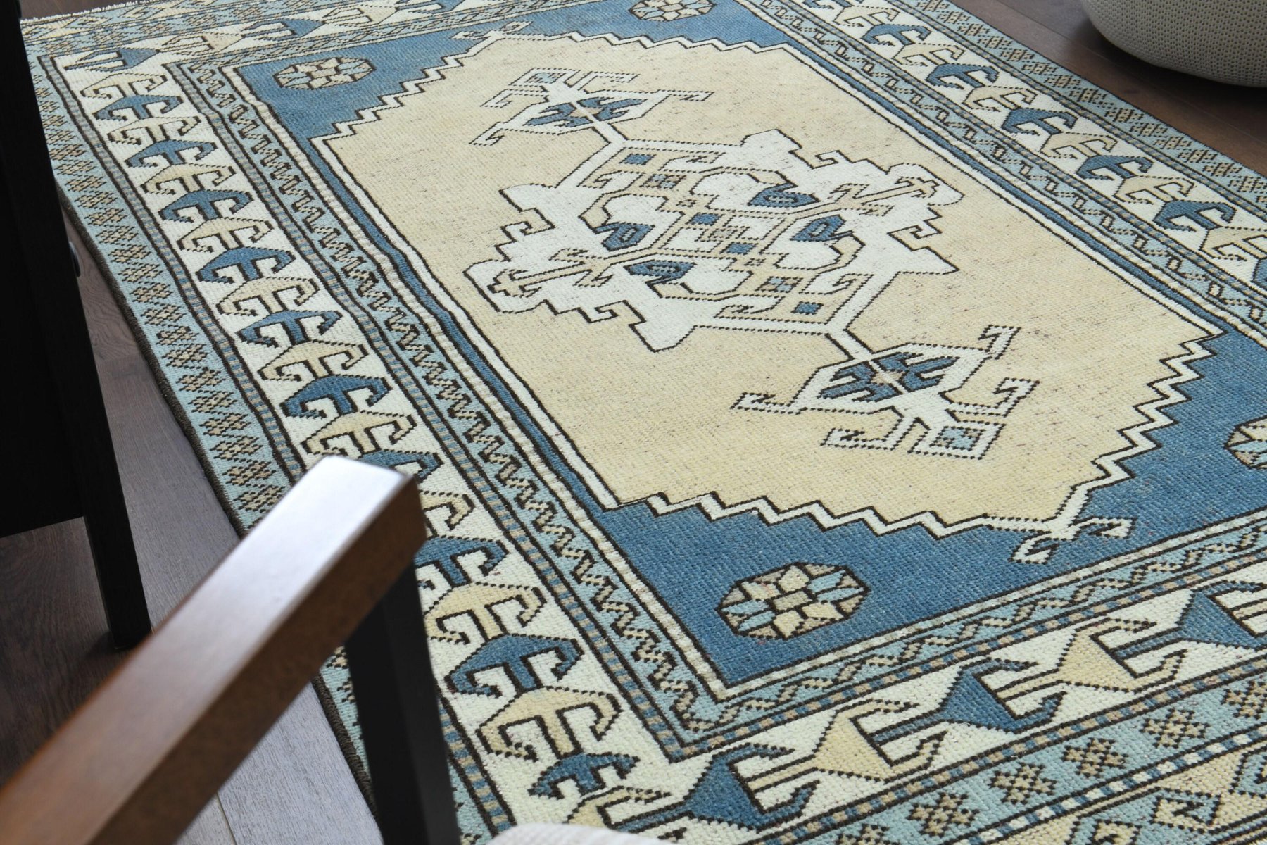 Vintage Yellow Turkish Rug for sale at Pamono