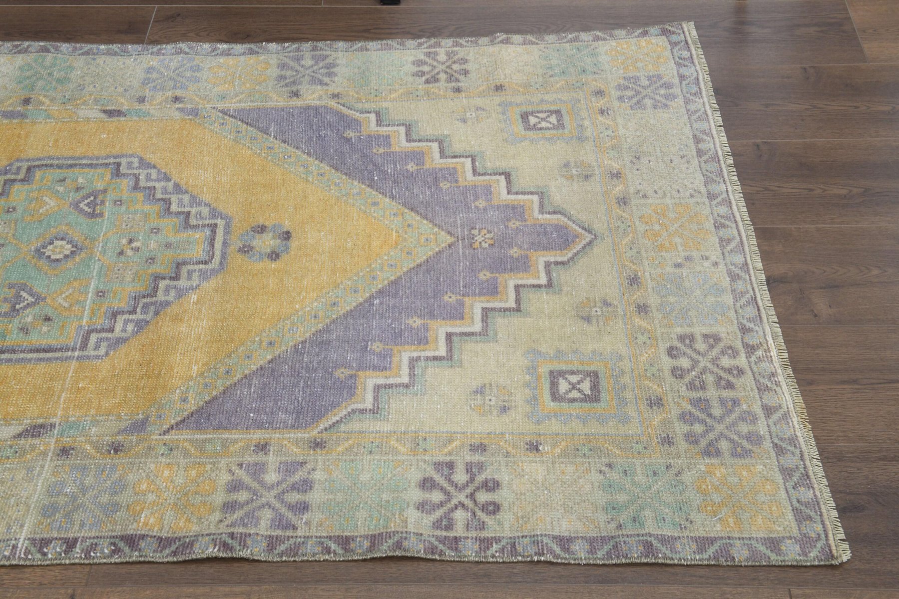Vintage Yellow Turkish Rug for sale at Pamono