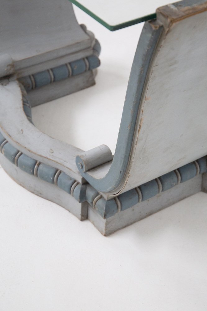 Vintage Blue Writing Desk and Armchair, Set of 2 for sale at Pamono