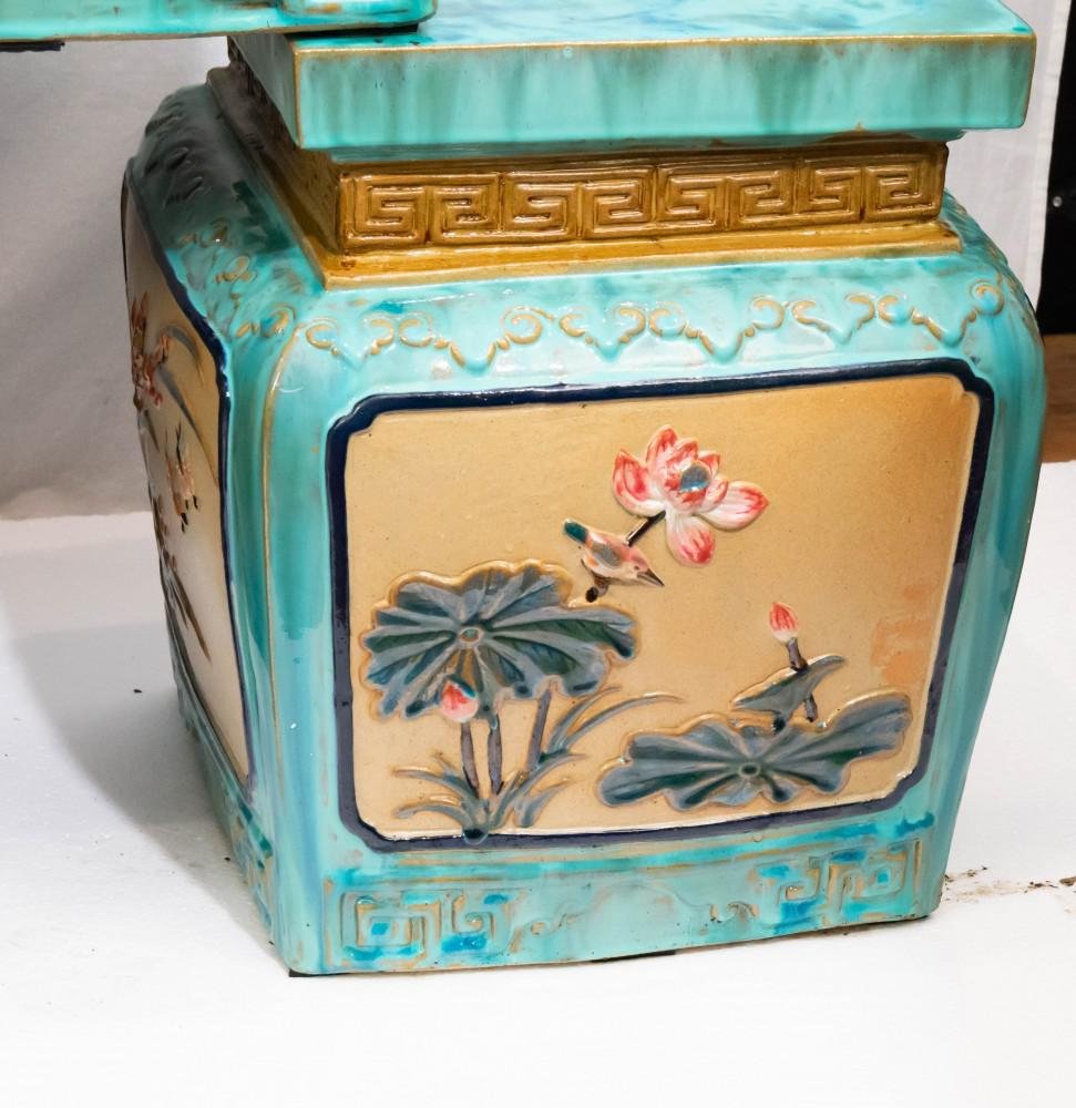 Gelbe chinesische Vintage Porzellan Hocker Sitze, 6er Set bei Pamono kaufen