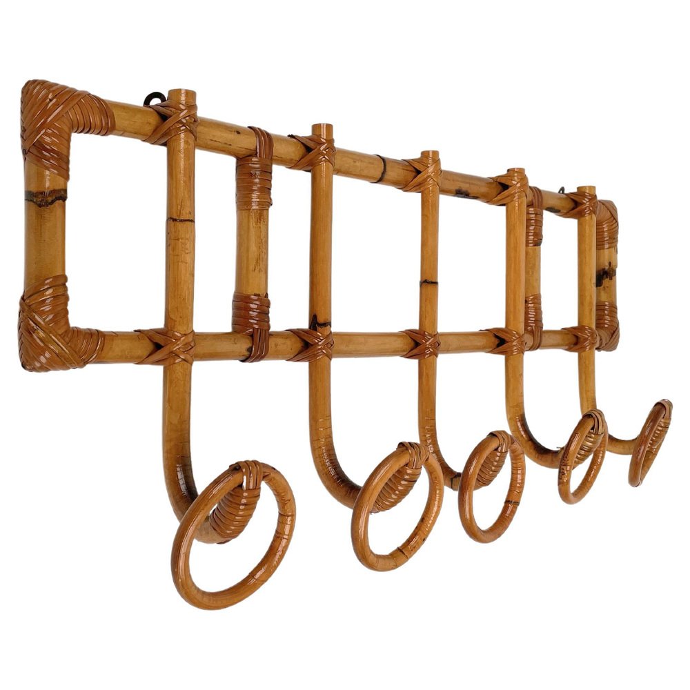 Midcentury Garderobe aus Bambus & Rattan, Italien, 1960er bei Pamono kaufen
