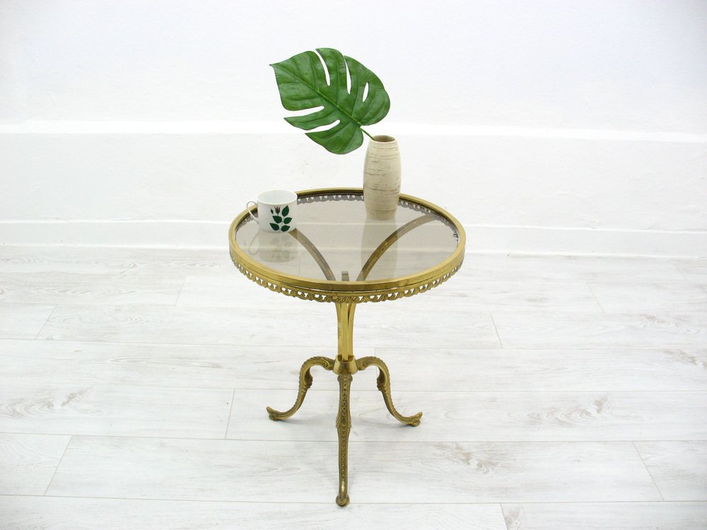 Vintage Metal and Glass Coffee Table, 1980s for sale at Pamono