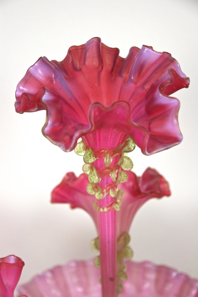 Art Nouveau Glass Flower Centerpiece, Austria, 1900s for sale at Pamono