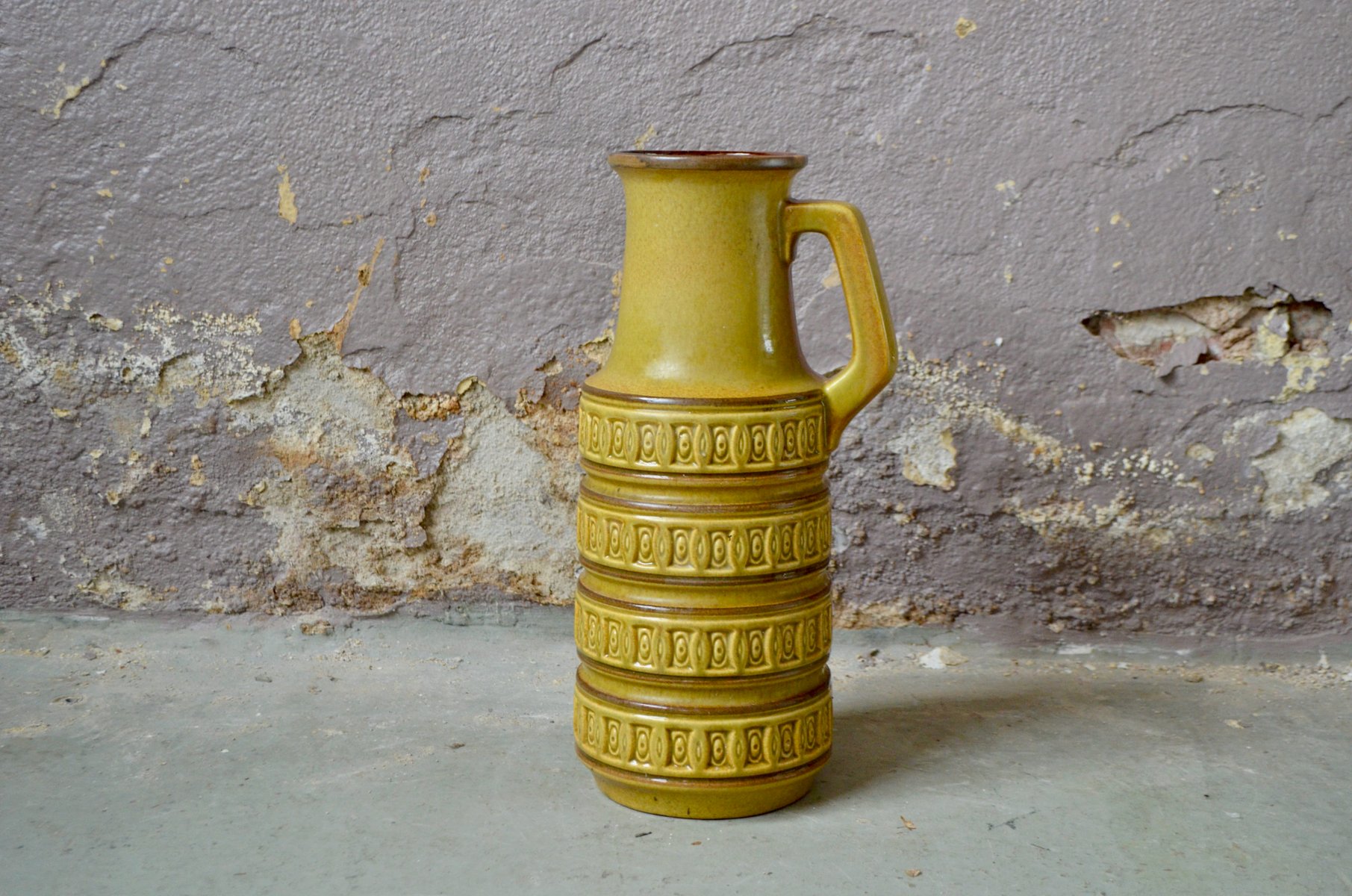 Vintage Yellow Ceramic Vase from Scheurich for sale at Pamono