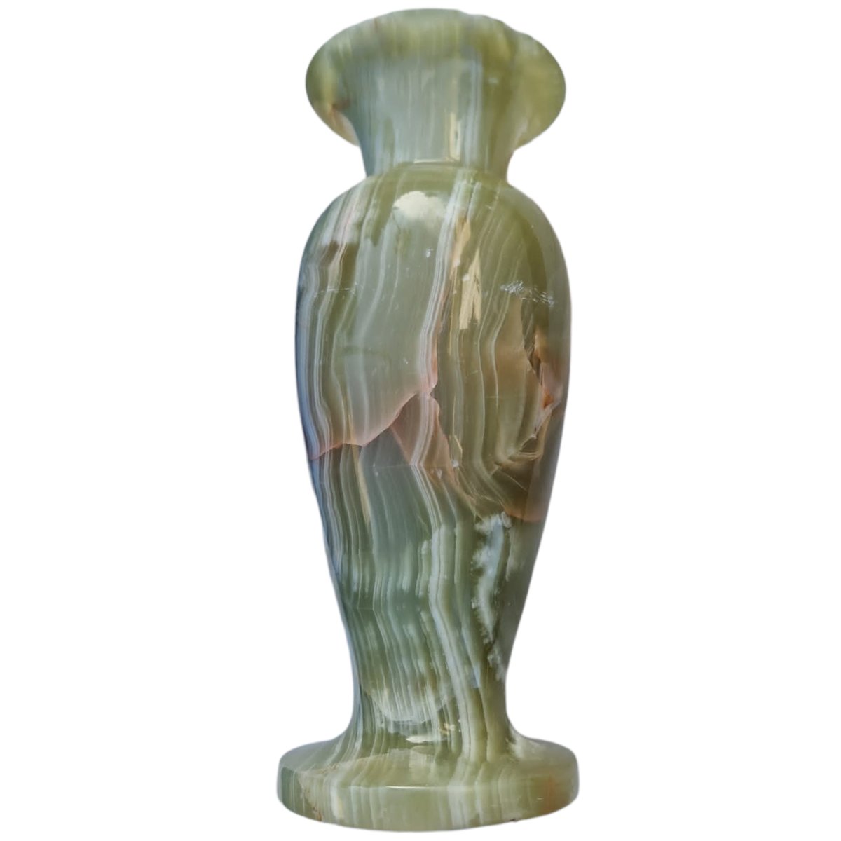 MidCentury orientalische grüne Onyx Marmor Vase Skulptur bei Pamono kaufen
