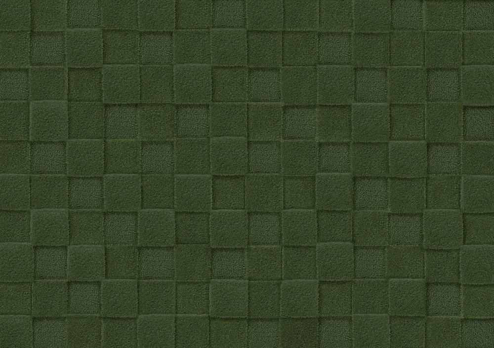 Dark Green Square Textured Rug from Marqqa for sale at Pamono