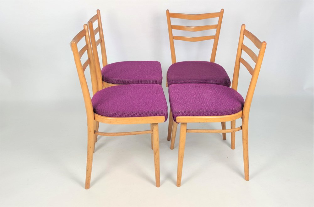 MidCentury Czechian Dining Chairs by Tvar Doubí, 1960s, Set of 4 for