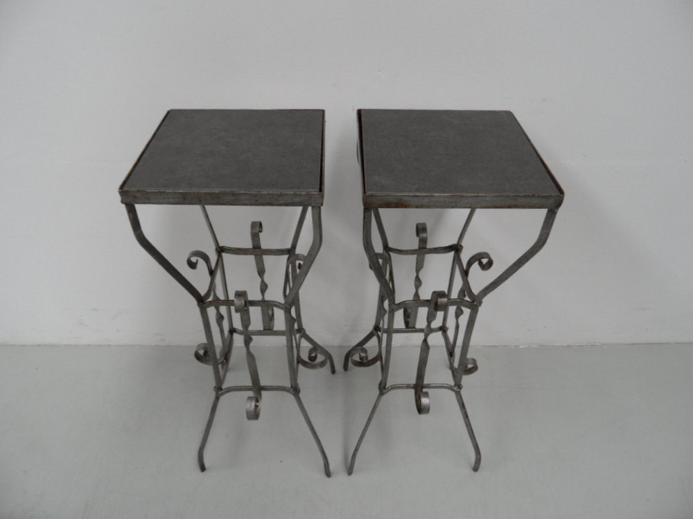 Vintage Metal Garden Tables, Set of 2 for sale at Pamono