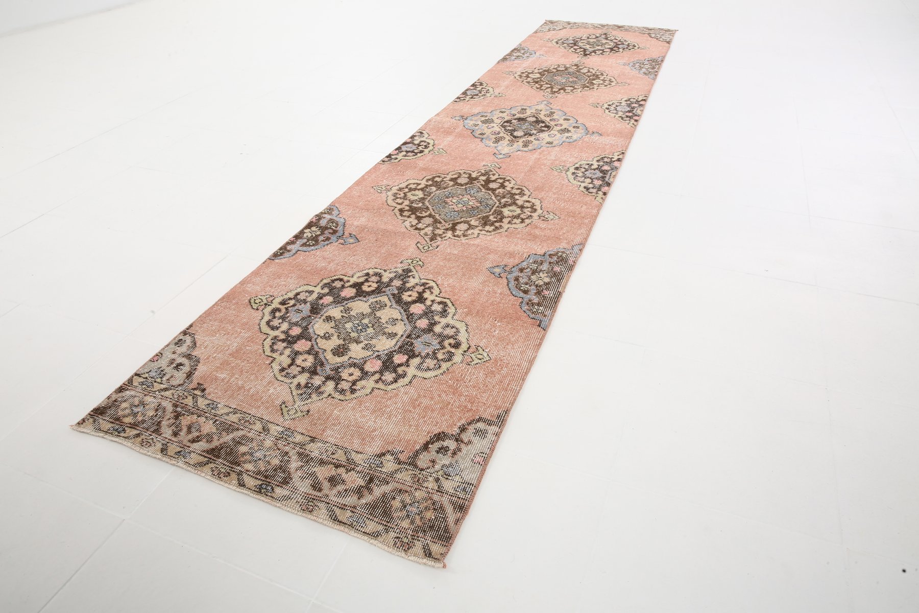 Long Vintage Rustic Runner Rug for sale at Pamono