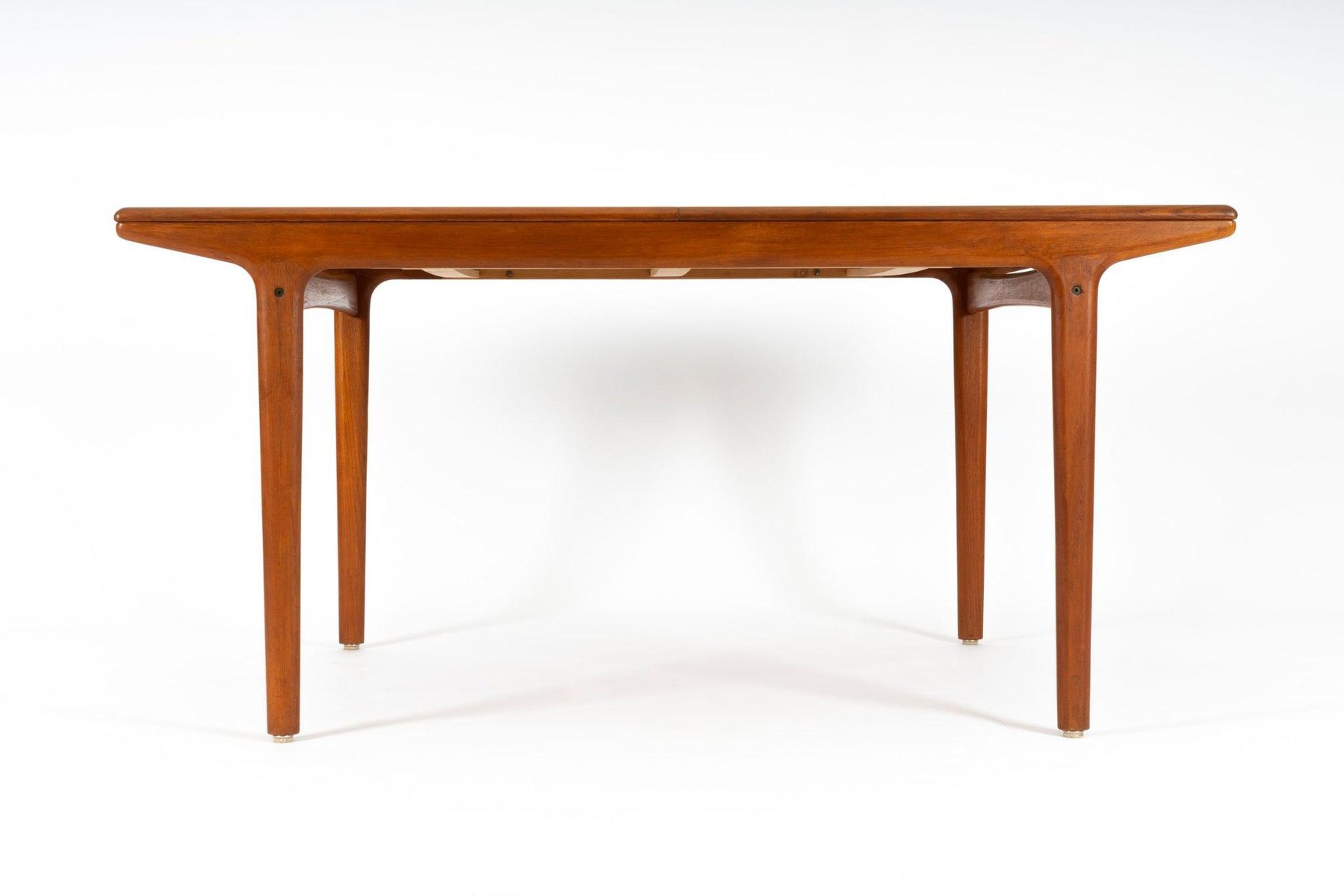 Vintage Dining Table in Teak with Two Inserts for sale at Pamono