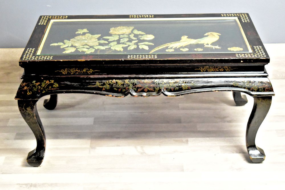 Antique Chinese Table with Inlays for sale at Pamono