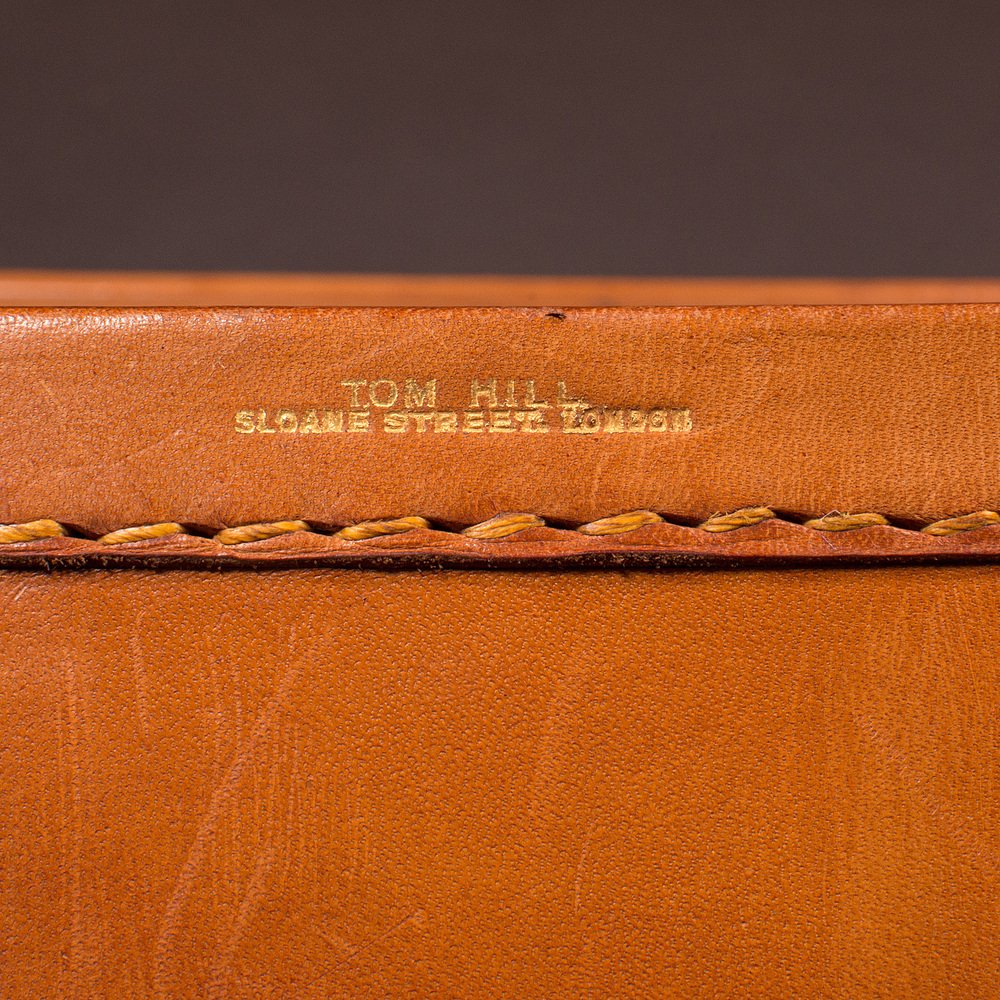 Large Antique English Leather Suitcase for sale at Pamono